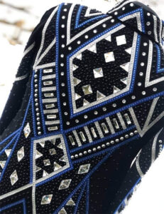Navy Blue & Silver Western Show Jacket with Black Base