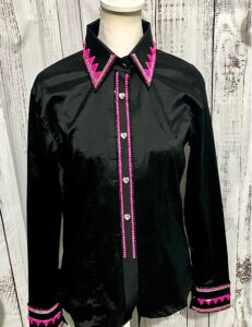 Black with Pink Western Show Shirt