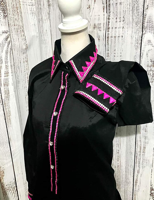 Black with Pink Western Show Shirt