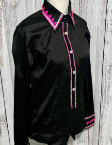 Black with Pink Western Show Shirt