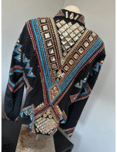 Blue Golden & Red Rodeo Queen Show Jacket With Black Base