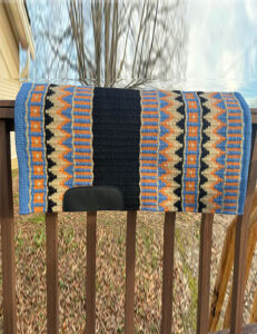 Blue and Black Western Show Saddle Pad