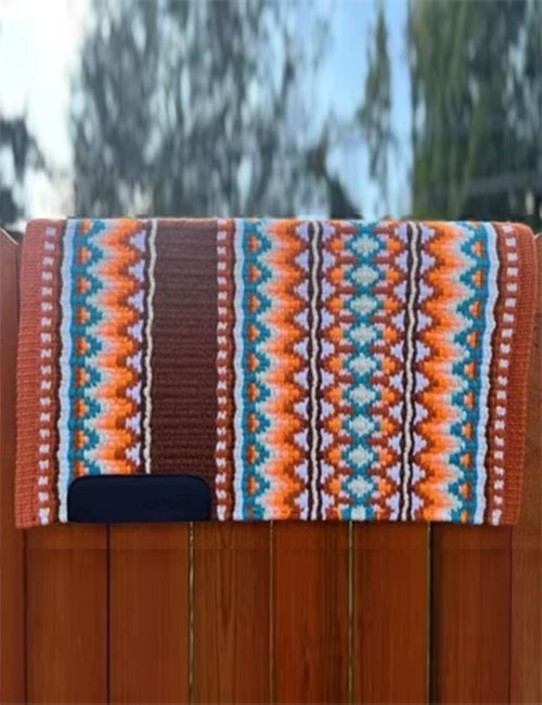 Brown with Orange Western Show Saddle Pad