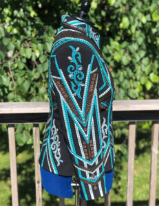 Blue & Copper Western Show Jacket with Black Base
