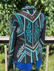 Blue & Copper Western Show Jacket with Black Base