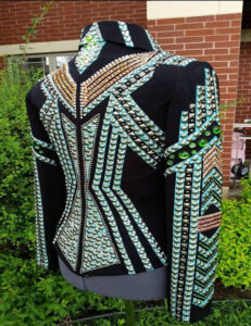Cyan Western Show Jacket with Black Base