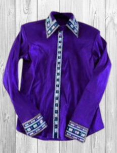 Violet Western Show Shirt with Matching Saddle Pad