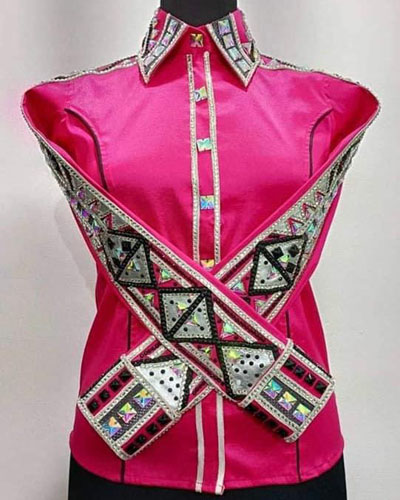 Fuchsia Pink Base Western Show Shirt – Custom Western Show Apparel