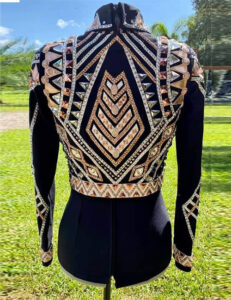 Golden with Black Base Western Bolero Vest: Elegance Meets Confidence