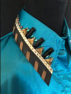 Blue Large Teal Day Western Show Shirt