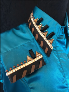 Blue Large Teal Day Western Show Shirt
