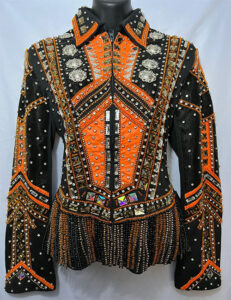 Orange with Black Base Western Show Jacket