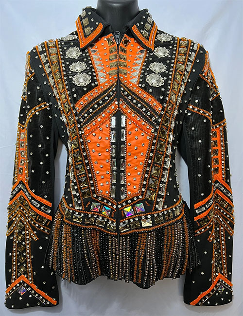 Orange with Black Base Western Show Jacket