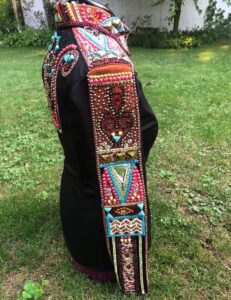 Tulip with Multicolor Western Show Jacket on Black Base