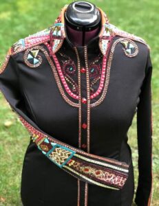 Tulip with Multicolor Western Show Jacket on Black Base
