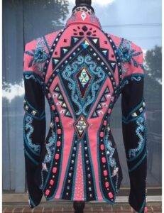 Pink and Blue Showmanship Jacket on Black Base – Stylish Western Show Attire