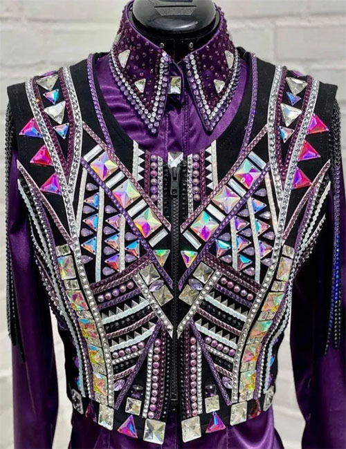 Purple Western Bolero with shirt Horsemanship Showmanship