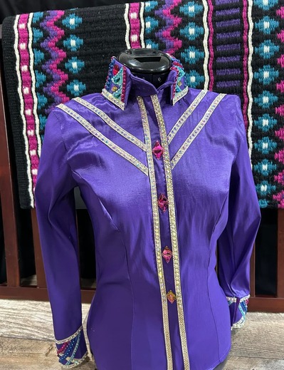 Purple Western Show Shirt with matching Saddle Pad