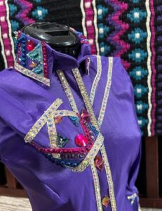 Purple Western Show Shirt with matching Saddle Pad