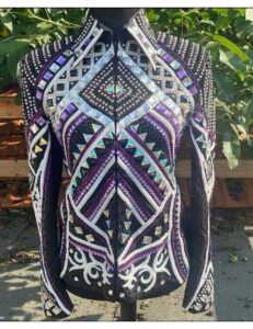 Purple with Silver Applique Showmanship Jacket on Black Base – Premium Western Show Apparel
