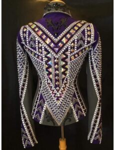 Purple with White and Black Applique Showmanship Jacket