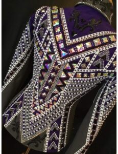 Purple with White and Black Applique Showmanship Jacket