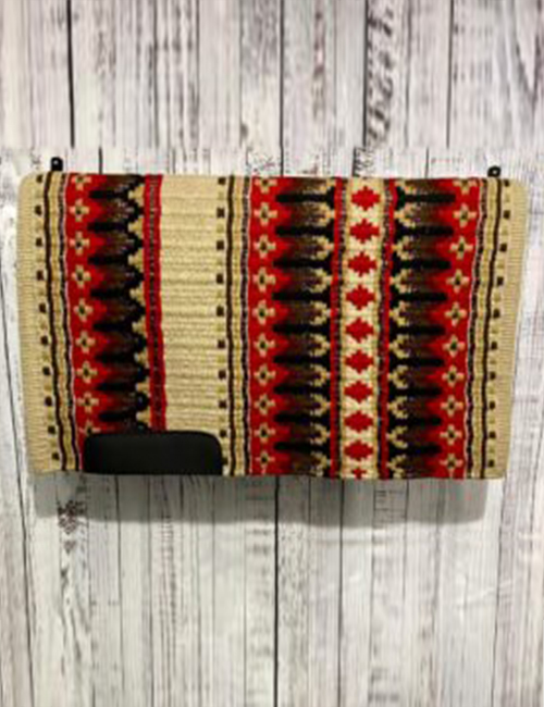 Cream & Red Western Show Saddle Pad