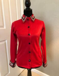 Red Western Show Vest with Shirt Bolero Show Vest