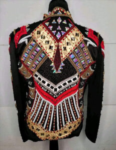 Red with Gold Western Show Jacket on Black Base