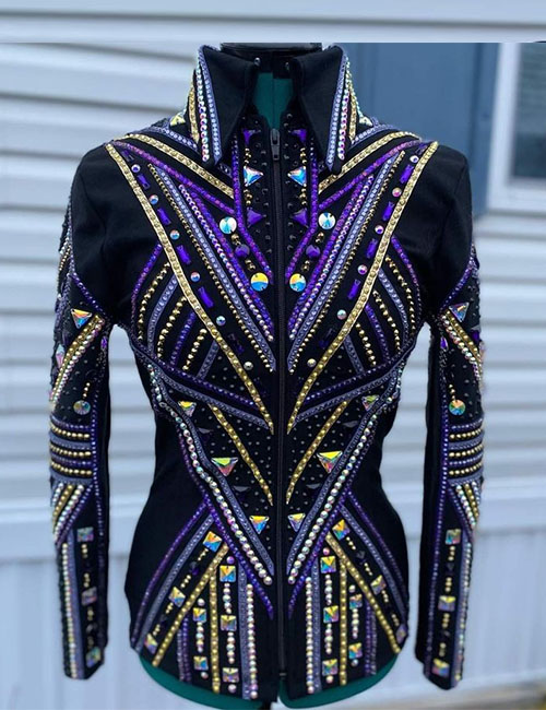 Purple Western Show Jacket on Black Base