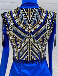 Royal blue Western Show Bolero Vest with Shirt