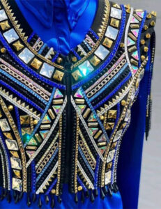 Royal blue Western Show Bolero Vest with Shirt