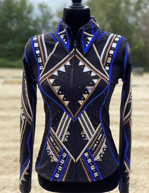 Persian Blue on Black Base Western Show Jacket