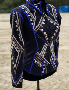 Persian Blue on Black Base Western Show Jacket