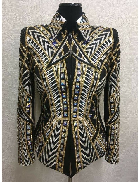 Silver with Golden Showmanship Jacket With Black Base