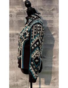 Teal Blue with Silver and White Applique Showmanship Jacket