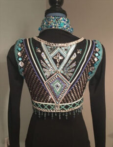 Western Bolero with Shirt , Outfit On Glass Crystal & Applique