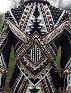 Rose Gold and Silver Western Show Jacket with Black Base