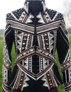 Rose Gold and Silver Western Show Jacket with Black Base