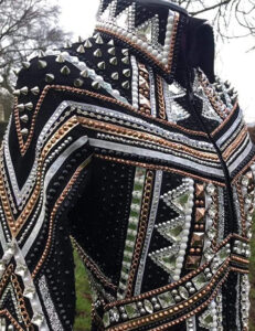 Rose Gold and Silver Western Show Jacket with Black Base
