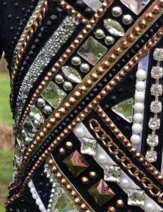 Rose Gold and Silver Western Show Jacket with Black Base
