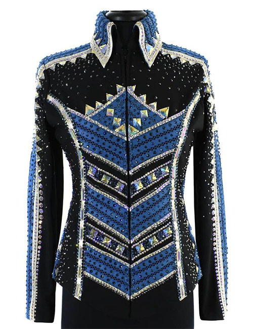 Black and Blue Western Show Jacket