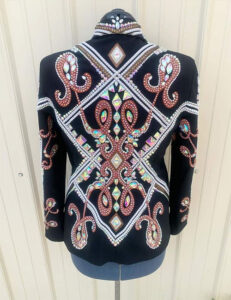 Rose Gold & Silver Western Show Jacket with Black Base