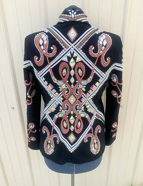 Rose Gold & Silver Western Show Jacket with Black Base
