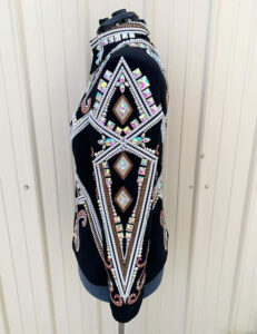 Rose Gold & Silver Western Show Jacket with Black Base