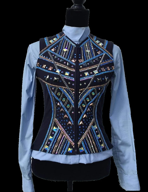 Western Show Vest, Show Outfit On Glass Crystal & Applique