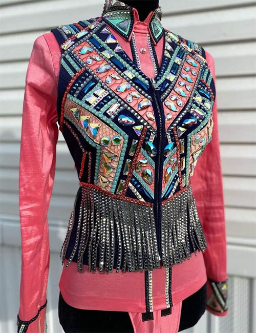 Western Show Vest with Shirt Women Horsemanship Bolero