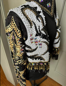 Black and White Western Show Vest with Shirt