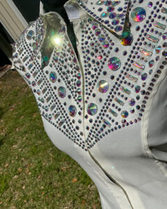 White with Silver Applique Western Show Shirt