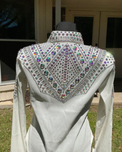 White with Silver Applique Western Show Shirt